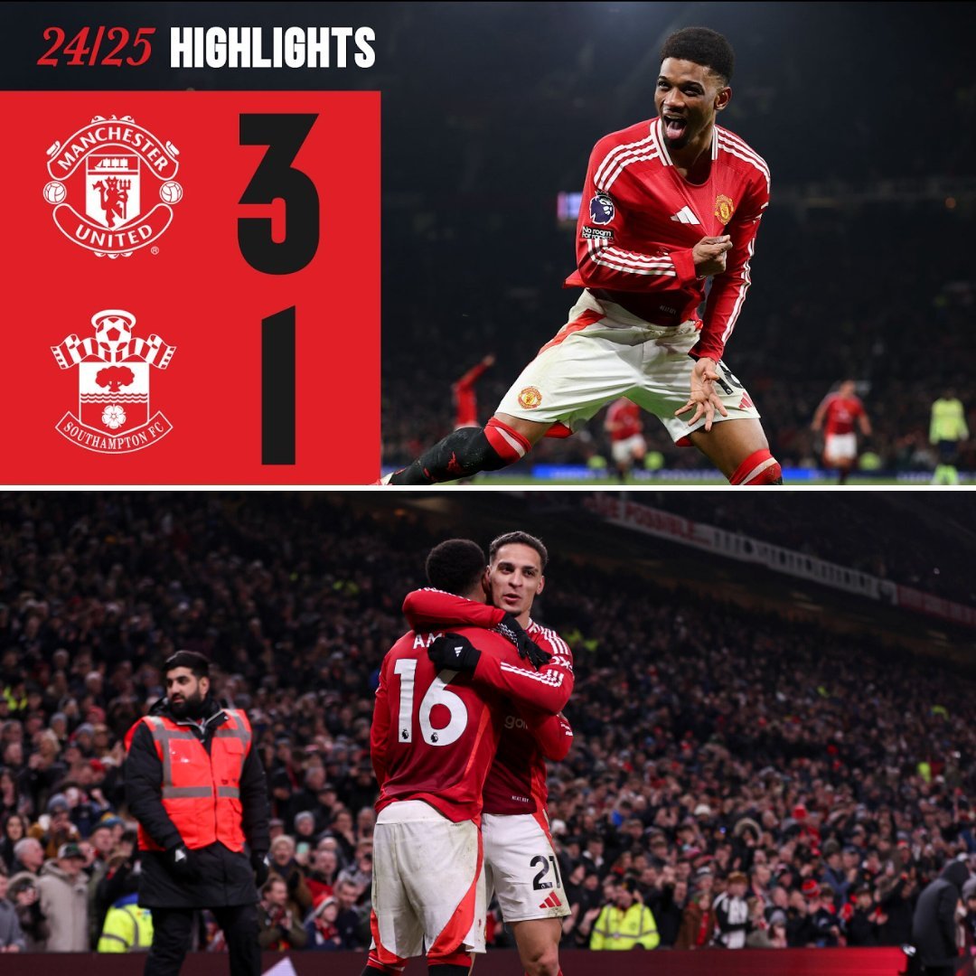 Amad the Hero as Man United Beat Southampton | Football news at 1000Goals.com: Football Betting, Highlights, and More