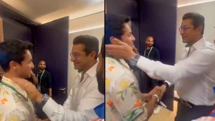 pakistan legend wasim akram praises abhishek sharma fastest century watch video dubai champions trophy Watch: बिना मैच खेले छा गए अभिषेक शर्मा, पाकिस्तानी दिग्गज वसीम अकरम ने ऐसे पुचकारा; वीडियो वायरल