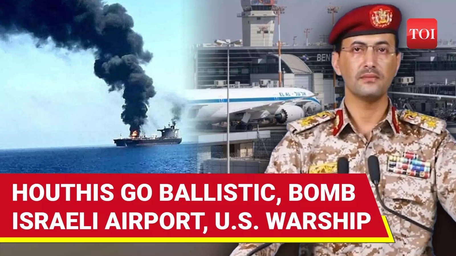 Houthis Unleash Vengeance, Fire 2 Ballistic Missiles At Israeli Airport, Rain Fire On U.S. Warship