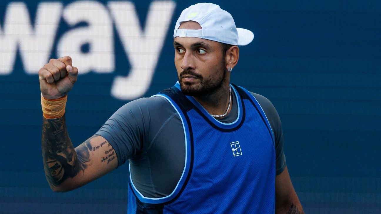 Nick Kyrgios earns first win in over 2 years at Miami Open