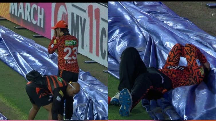 Ishan Kishan Cries In Pain Injures Himself With Wild Dive Against Rajasthan Royals SRH Vs RR IPL 2025 Latest Sports News Watch: सनराइजर्स हैदराबाद को लगा बड़ा झटका! फील्डिंग के दौरान चोटिल हुए ईशान किशन