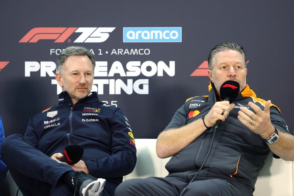 Christian Horner, Team Principal of Oracle Red Bull Racing and Zak Brown, Chief Executive Officer of McLaren