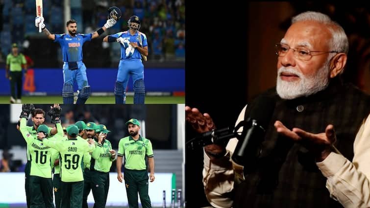 cricket india vs pakistan rivalry pm modi reaction who is better ind vs pak reveals narendra modi lex fridman podcast भारत या पाकिस्तान, क्रिकेट में कौन बेहतर? PM Modi ने सुना दिया फैसला; बातों-बातों में ली पाक टीम की चुटकी