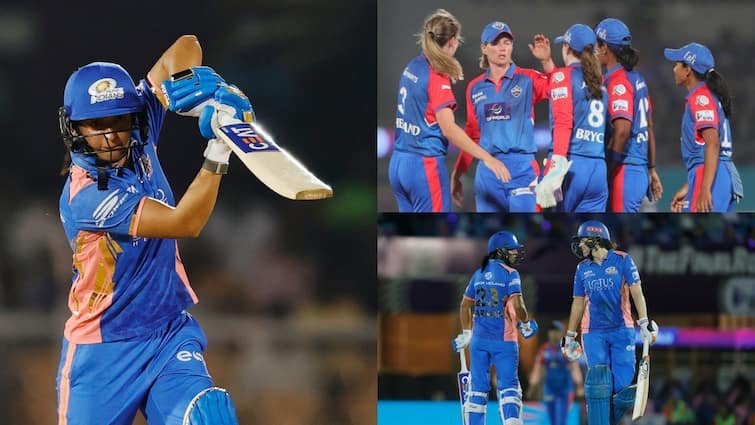 wpl final mi vs dc scorecard 1st innings highlights mumbai indians vs delhi capitals harmanpreet kaur nat sciver brunt mi vs dc final score WPL Final: नेट साइवर-ब्रंट का वर्ल्ड रिकॉर्ड, कप्तान हरमनप्रीत ने अकेले लड़ी लड़ाई; फाइनल में MI ने दिल्ली को दिया 150 का लक्ष्य