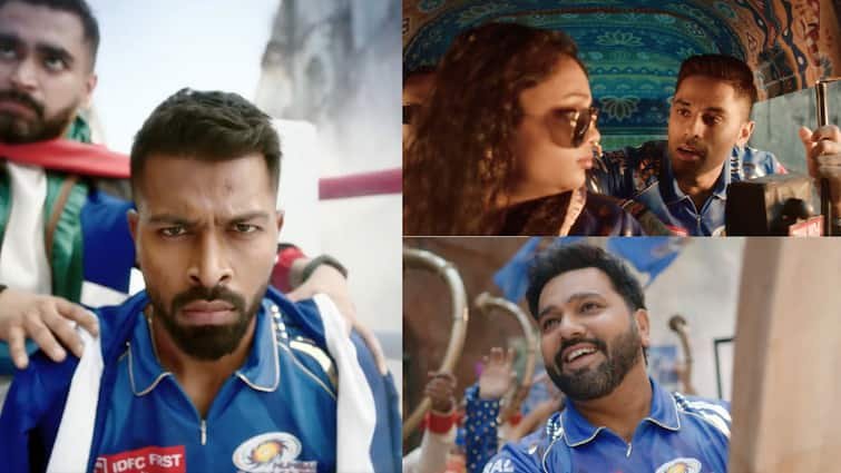 hardik pandya led mumbai indians launch anthem song for ipl 2025 watch here मुंबई इंडियंस ने आईपीएल 2025 के लिए लॉन्च किया एंथम सॉन्ग, देखें वीडियो