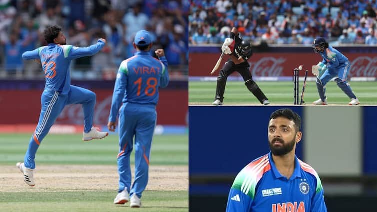 ind vs nz final kuldeep yadav varun chakravarthy derailed new zealand after good start champions trophy final rachin ravindra IND vs NZ: फाइनल में बुलेट ट्रेन की रफ्तार से रन बना रहा था न्यूजीलैंड, फिर भारतीय स्पिनर्स ने किया डिरेल; 26 गेंद में बदला पूरा खेल