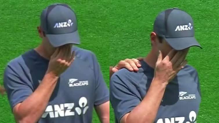 ind vs nz matt henry left the field in tears after ruled out of india vs new zealand champions trophy final 2025 video goes viral Watch: आंसुओं के साथ छोड़ा मैदान, IND vs NZ फाइनल मैच से बाहर होने के बाद रोने लगे मैट हेनरी; वीडियो वायरल