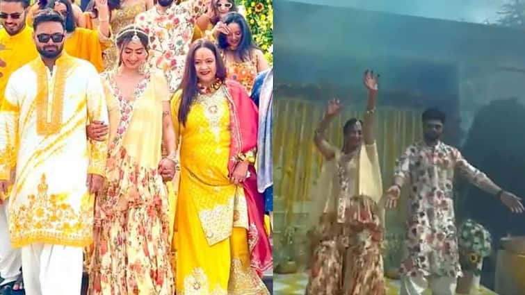 rishabh pant attend sister wedding in mussoorie sakshi pant haldi mehndi ritual बहन की हल्दी-मेहंदी रस्म में ऋषभ पंत ने जमाया रंग, मसूरी में खास अंदाज में दिखा विकेटकीपर बल्लेबाज