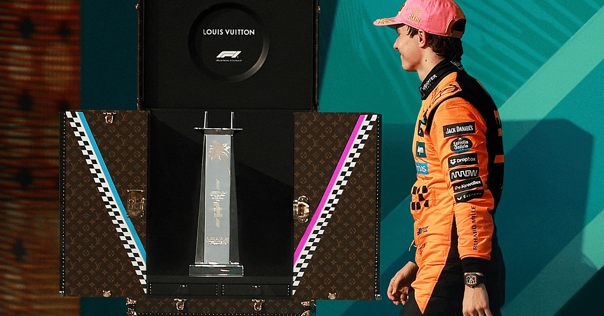 Piastri Wins with Louis Vuitton Trophy Trunk