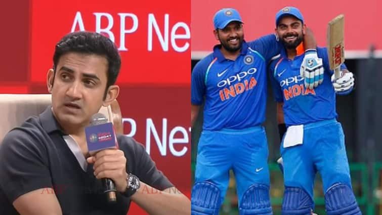 team india head coach gautam gambhir big revelation on relation with rohit sharma virat kohli india at 2047 summit news hindi क्या रोहित से लड़ाई चल रही है? विराट के साथ रिश्ता कैसा है? एबीपी पर गौतम गंभीर ने दिए कई तीखे सवालों के जवाब