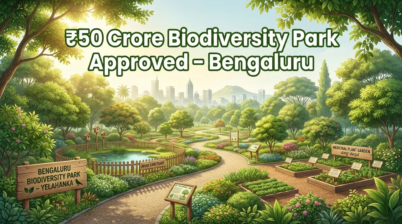 Big Development: ₹50 Crore Sanctioned for New Biodiversity Park in Bengaluru 4 ₹50 crore biodiversity park approved in Yelahanka Bengaluru by Karnataka government